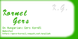 kornel gers business card